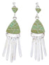 Southwestern Turquoise Sterling Silver Post Dangle Earrings AW68494